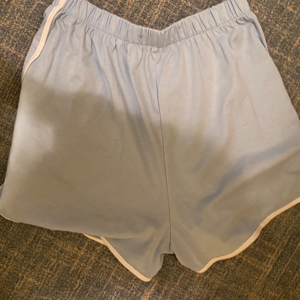 Romwe Blue Comfy Shorts With White Trim